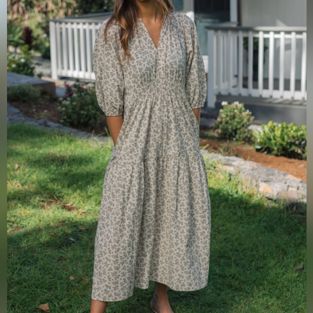 Neuflora Floral Print Puff Sleeve Maxi Dress